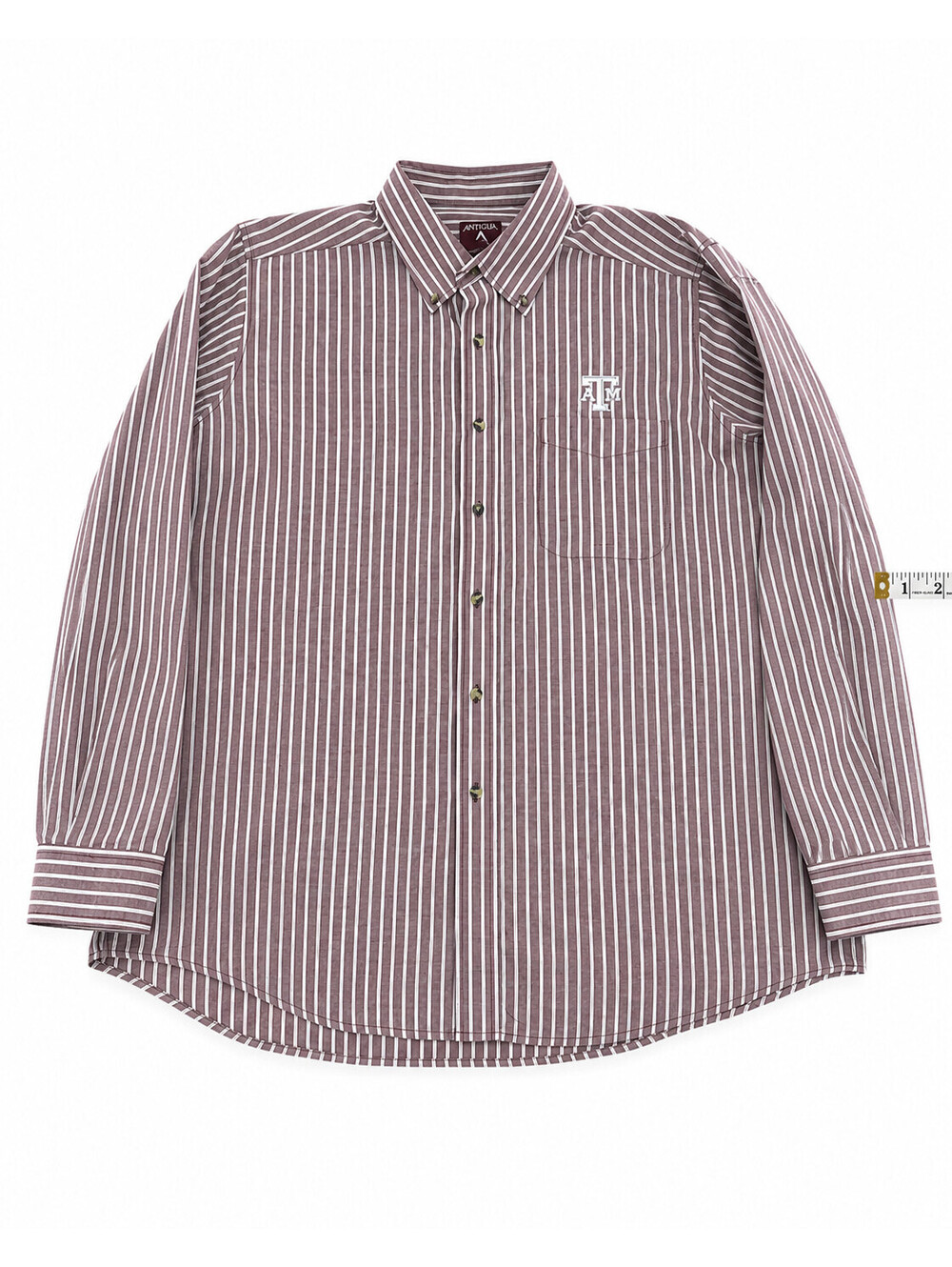 Antigua Texas A&M Aggies Shirt Maroon & White Stripe Embroidered Team Logo Sz XL
